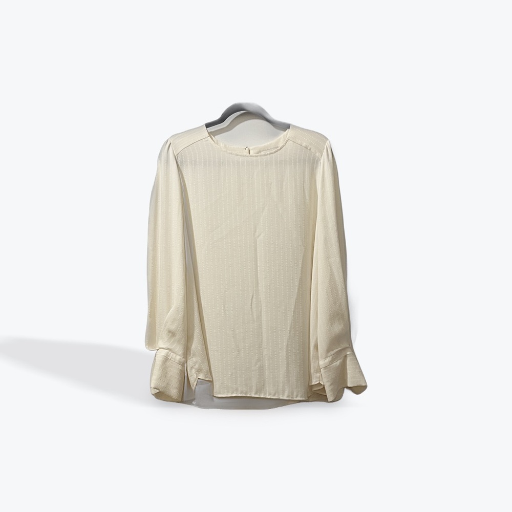 LOFT Cream Striped Blouse Size XL